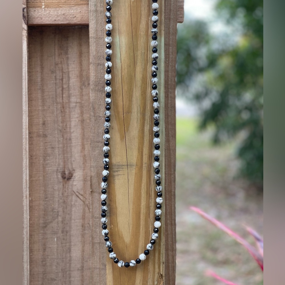 Jay King zebra Jasper and black Onyx necklace
